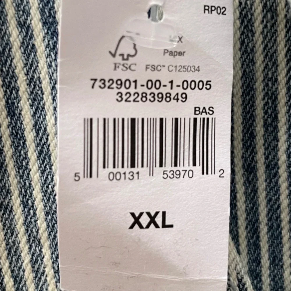 GAP Women's‎ XXL Wide Leg Pants Blue White Striped High Rise Cotton NEW